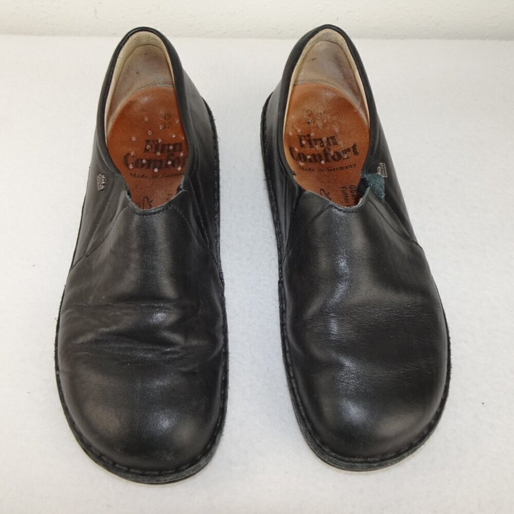 Finn Comfort Newport Shoes Women’s Size 37 US 6 Black Slip On Comfort Loafers - Picture 2 of 10